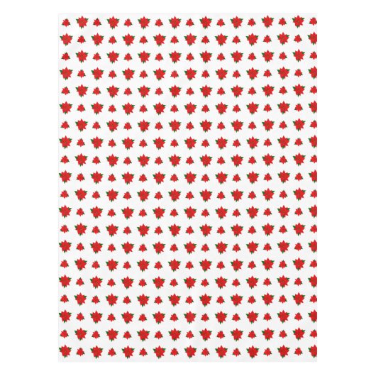 Fleurs Poinsettia de Noël sur nappes blanches (Devant)