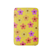 Fleurs pointillées sur tapis de bain jaune (Devant (Vertical))