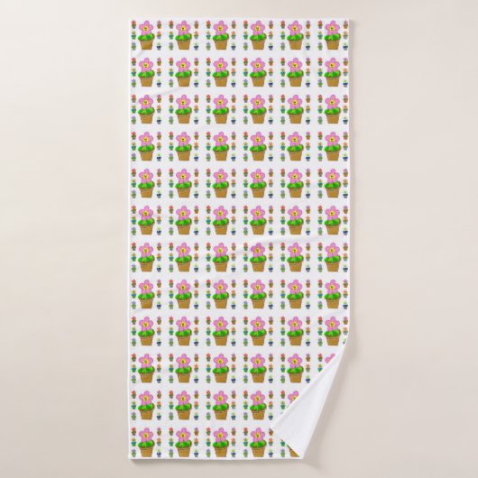 Fleurs Posées Rosy mignonnes Motif répétitif (Serviette de bain)