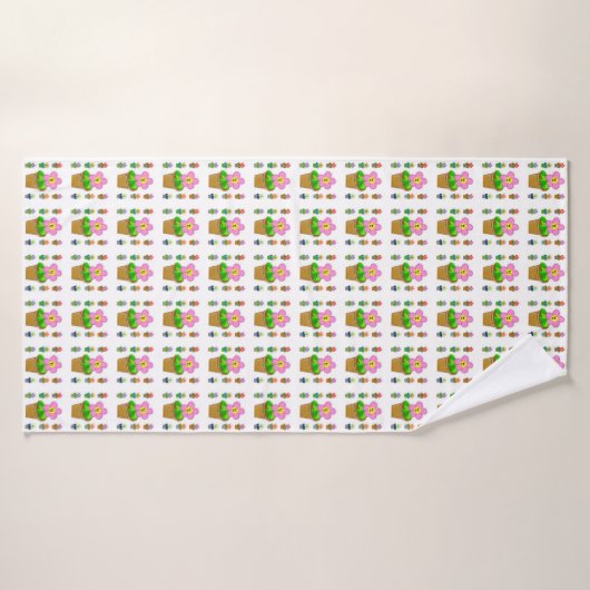 Fleurs Posées Rosy mignonnes Motif répétitif (Serviette de bain)