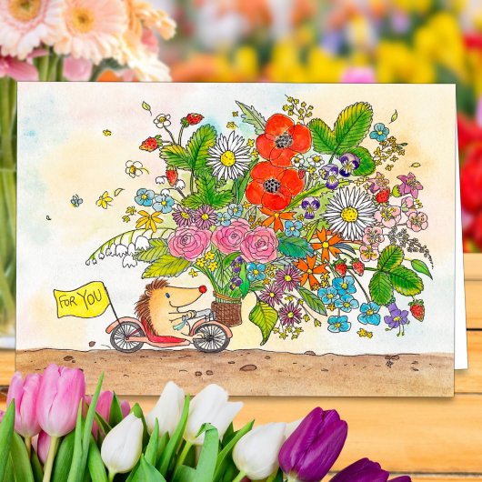 Fleurs pour vous carte de voeux par Nicole Janes