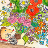 Fleurs pour vous carte de voeux par Nicole Janes