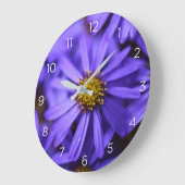 Fleurs pourpres Aster Numéros Horloge murale (Angle)