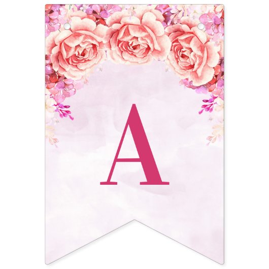 Fleurs pourpres d'aquarelle de bannière heureuse (Deuxième drapeau)