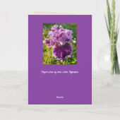 Fleurs pourpres Floral Iris Irises Carte de jour d (Dos)