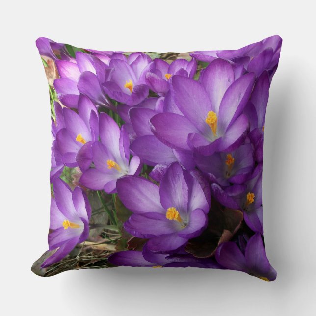 Fleurs pourpres Lancer Oreiller (Recto)