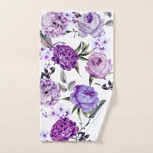 Fleurs pourpres lilas violettes Girly élégantes (Serviette à main)