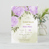 fleurs pourpres verdure nuptiale invitation douche (Debout devant)