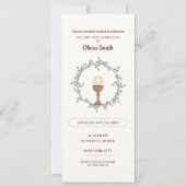 Fleurs pourpres Wreath First Communion Invitation (Devant)