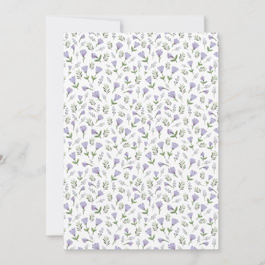 Fleurs pourpres Wreath First Communion Invitation (Dos)