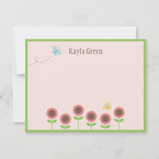 Fleurs précieuses Carte de remerciements plate (Devant)