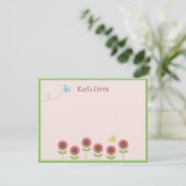 Fleurs précieuses Carte de remerciements plate (Debout devant)