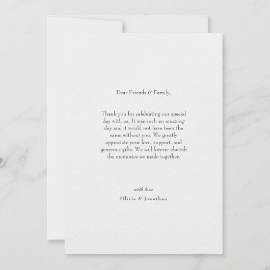 Fleurs pressées Carte de remerciements Mariage chi (Dos)