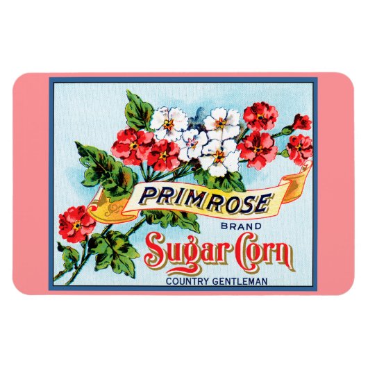 Fleurs Primrose Vintage Crate Étiquette Magnet d'a (Horizontal)