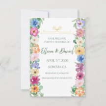 Fleurs printanières sauvages, carte de sauvegarde
