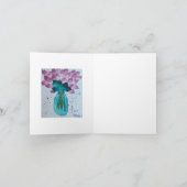 FLEURS PURPLES EN CARTE VASE VERT BLEU (Intérieur)