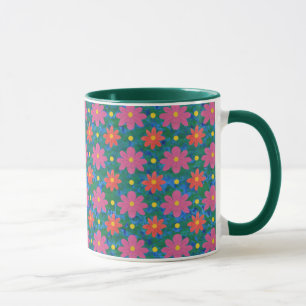 Fleurs Rangoli Chic, Mug Pois de café Ringer