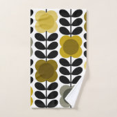 Fleurs Ravissantes Rtro, Gris Jaune (Serviette à main)