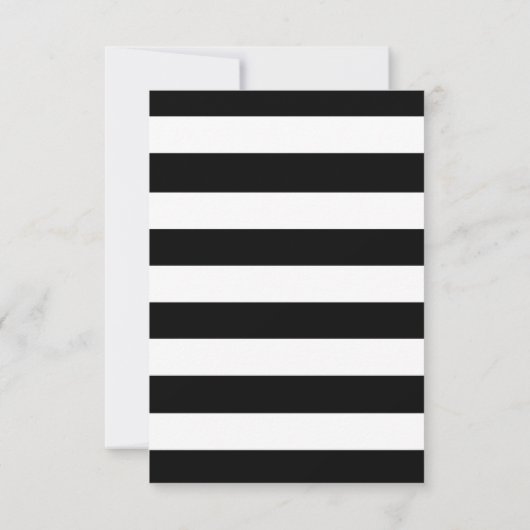 Fleurs rayées noires et blanches RSVP jaune (Dos)