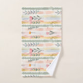 Fleurs rayées pastel aquarelle vintage (Serviette à main)