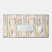 Fleurs rayées pastel aquarelle vintage (Clavier et souris)