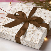 Fleurs, rayures et rennes Papier d'enveloppement d