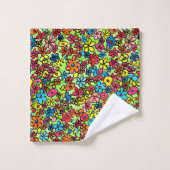 Fleurs rétro (Gant de toilette)