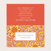 Fleurs rétro Carte de visite plié personnalisable (Extérieur déplié)