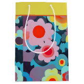 Fleurs rétro mod moyen sac cadeau (Devant)