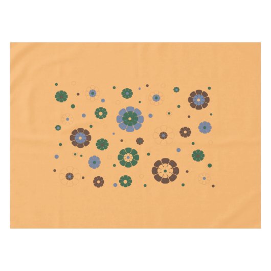 Fleurs rétro Nappe Jaune (Devant (Horizontal))