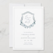 Fleurs Romantiques Bleues Save The Date (Devant)