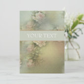 Fleurs romantiques - Carte d'invitation (Debout devant)