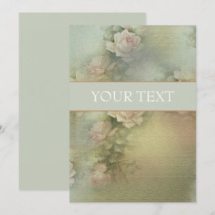 Fleurs romantiques - Carte d'invitation