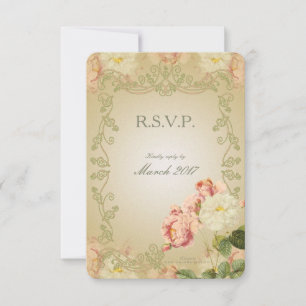 Fleurs romantiques - Carte RSVP