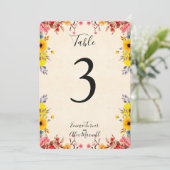 Fleurs romantiques | Cartes de numéro de table (Debout devant)