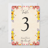 Fleurs romantiques | Cartes de numéro de table (Devant)