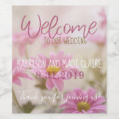 Fleurs romantiques Étiquettes  de marguerites rose (Étiquettes simples)