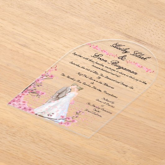 Fleurs romantiques Faire-part de mariage d'arc acr (Poser)