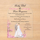 Fleurs romantiques Faire-part de mariage d'arc acr (Recto)