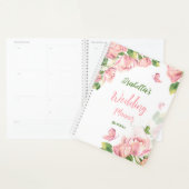 fleurs rose chaud feuilles vertes papillons mariag (Devant avec enveloppe)
