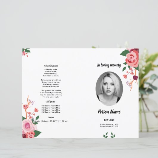 FLEURS ROSE DE COULEUR D'EAU | Modèle du programme (Debout devant)