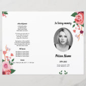 FLEURS ROSE DE COULEUR D'EAU | Modèle du programme (Devant)