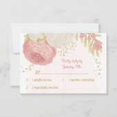 fleurs rose et blanche or botanique rsvp (Devant)