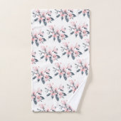 Fleurs rose et gris Motif Aquarelle classique (Serviette à main)