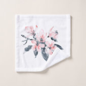 Fleurs rose et gris Motif Aquarelle classique (Gant de toilette)