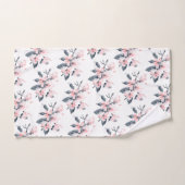 Fleurs rose et gris Motif Aquarelle classique (Serviette à main)