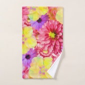 Fleurs rose et jaune (Serviette à main)