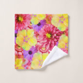 Fleurs rose et jaune (Gant de toilette)