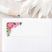 Fleurs rose étiquette de adresse (En situation)