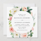 Fleurs Rose | Faire-Part de Mariage (Devant)